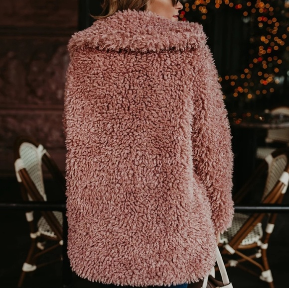 Coming Soon! Chica Faux Fur Coat Pink M - Picture 2 of 3